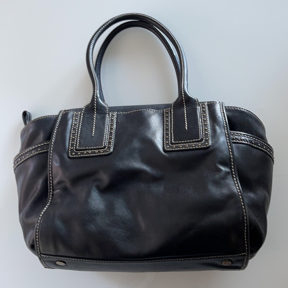 Kenneth Cole NY Black leather studded 2 handle handbag - Picture 5 of 16